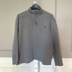 Polo Ralph Lauren men's 1/4 zip Cotton pullover jacket sweater logo timeless L